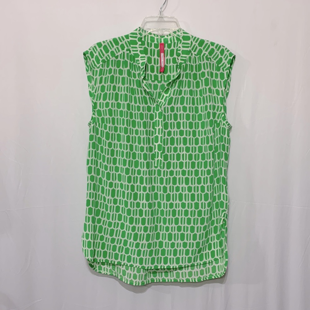 PLENTY Tracy Reese silk top sleeveless top hi-lo hemline women’s size medium